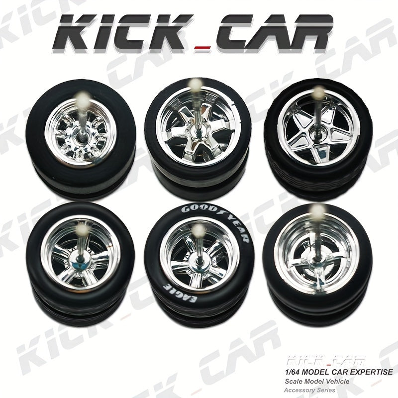 1:64 Scale Modified Silver Series Wheel Hub with Rubber Tire