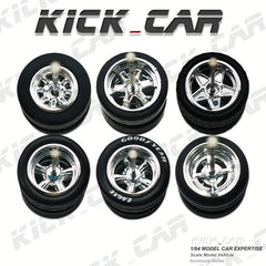 1:64 Scale Modified Silver Series Wheel Hub with Rubber Tire