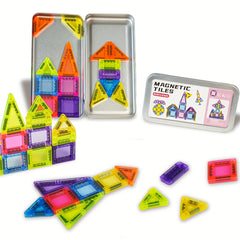 Mini Magnetic Building Blocks Set with Iron Box for Easy Portability