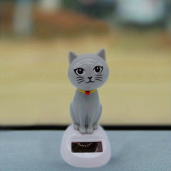 Car Decoration Solar Shaking Head Doll Cat Shape Gift Interior Accessories