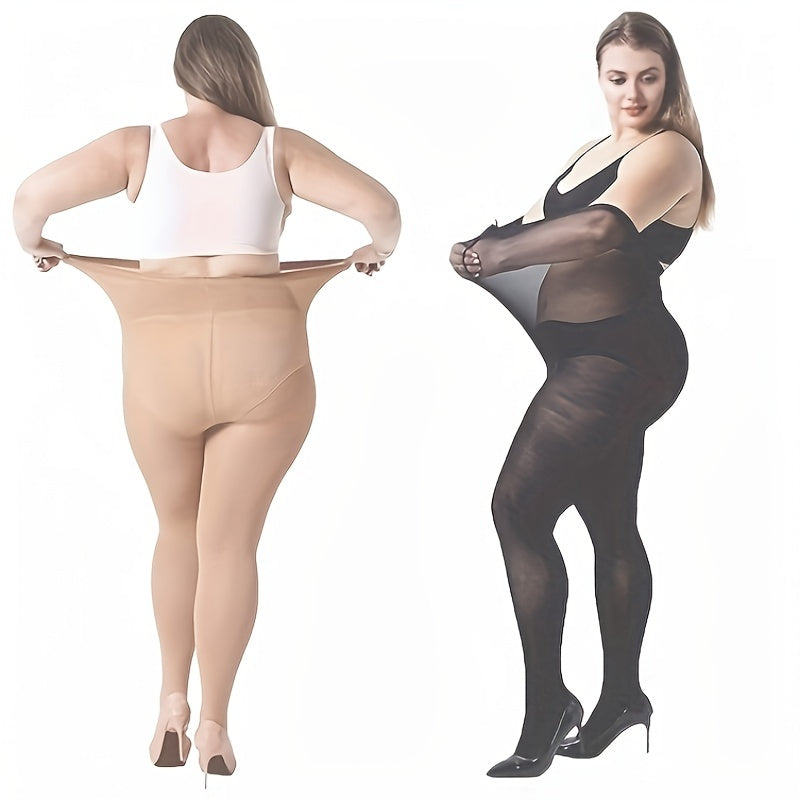  Casual Pantyhose Women's Plus Solid High Waist Control Top