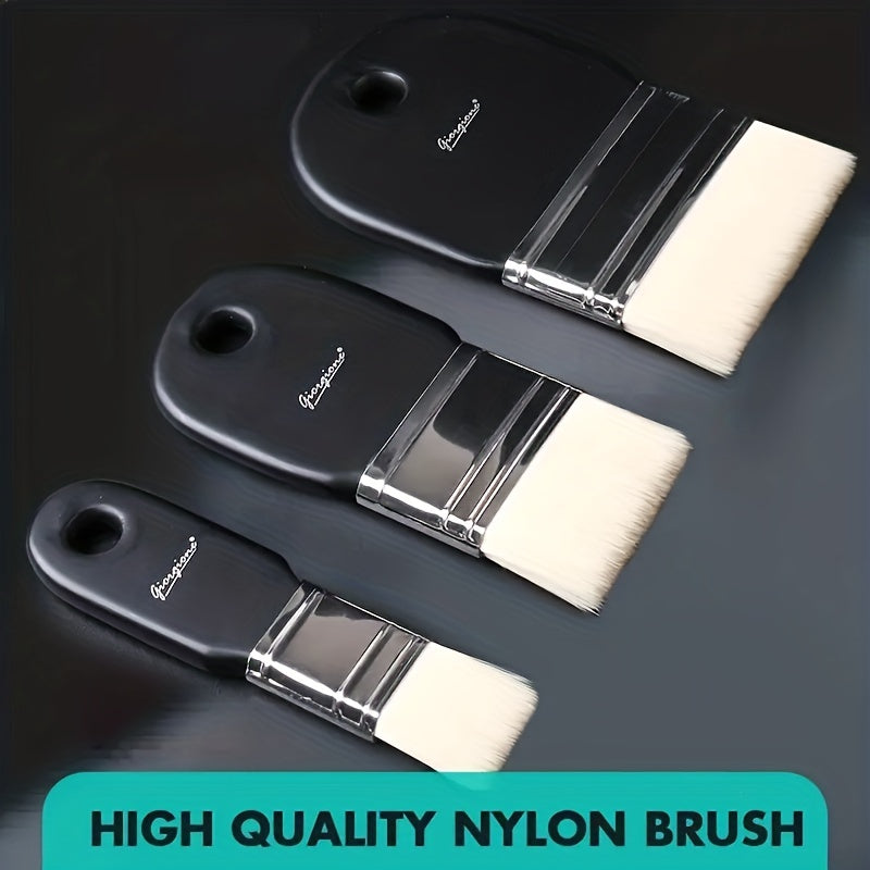 Nylon Hair Brush Flat Headed Painting Brush Pigment Brush