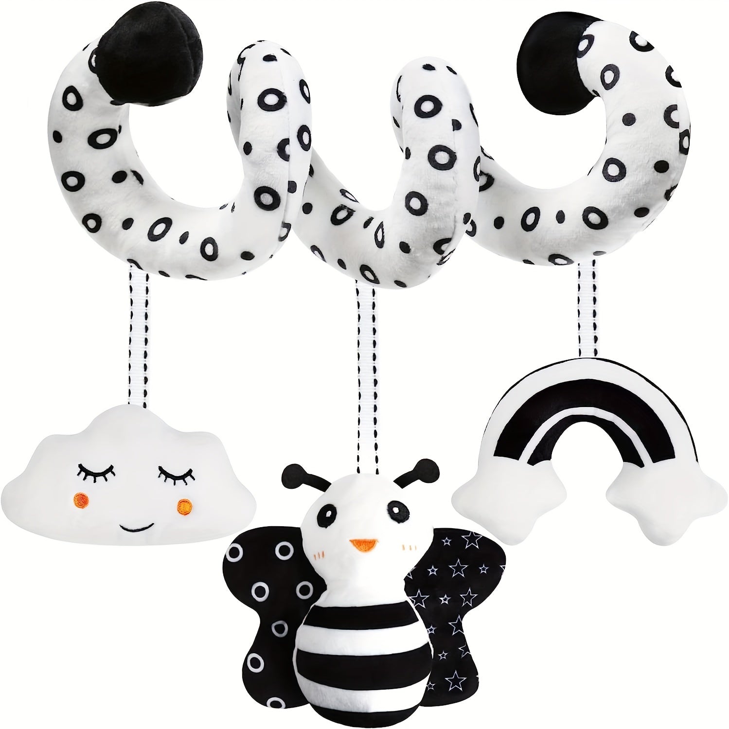 Newborn Spiral Hanging Plush Toy for Stroller, Car Seat, Bed