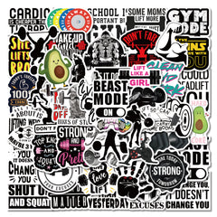 55pcs Waterproof Vinyl Workout Stickers for Sports Enthusiasts