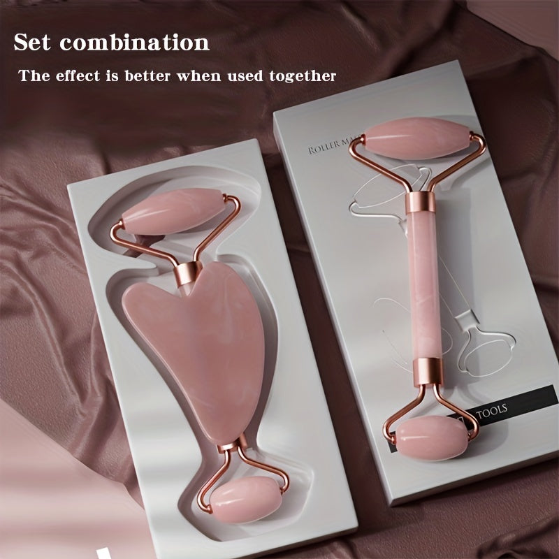 Facial Tools Set: Face Roller & Gua Sha for Skin Care & Self Care