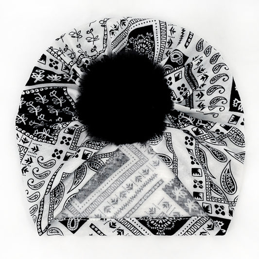 Weight Printed Striped Baby Turban Hat For Four Seasons
