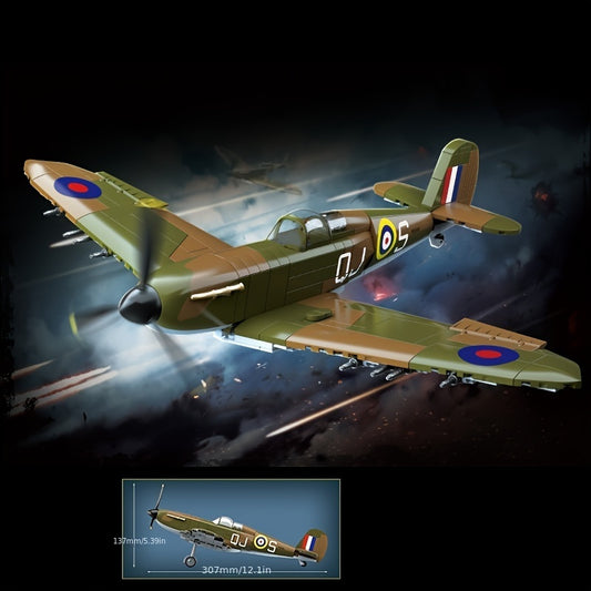 682pcs Military Airplane Model Building Blocks Toy Vintage Fighter Plane