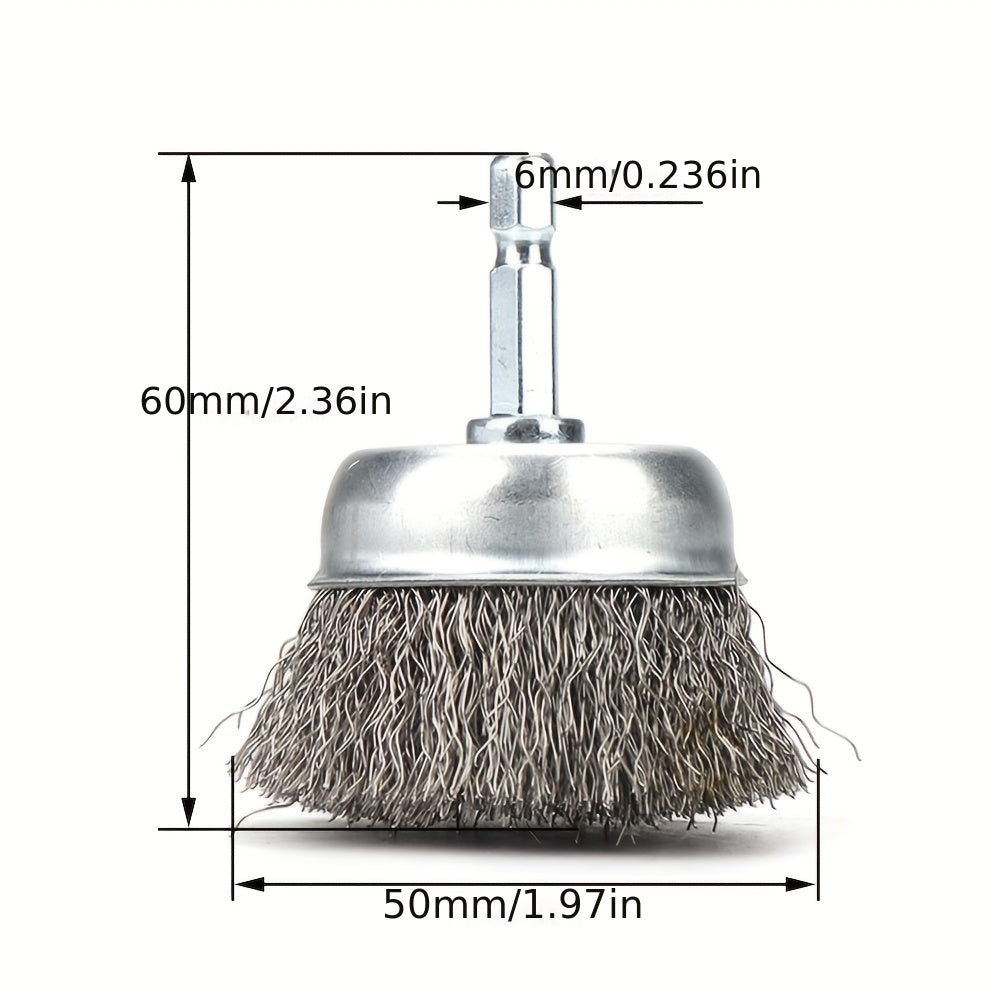 Steel Wire Wheel Brush 2.56-Inch for Rust Removal and Polishing