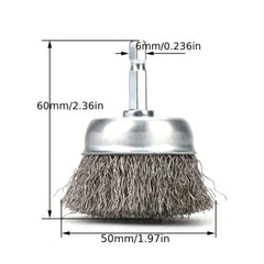 Steel Wire Wheel Brush 2.56-Inch for Rust Removal and Polishing