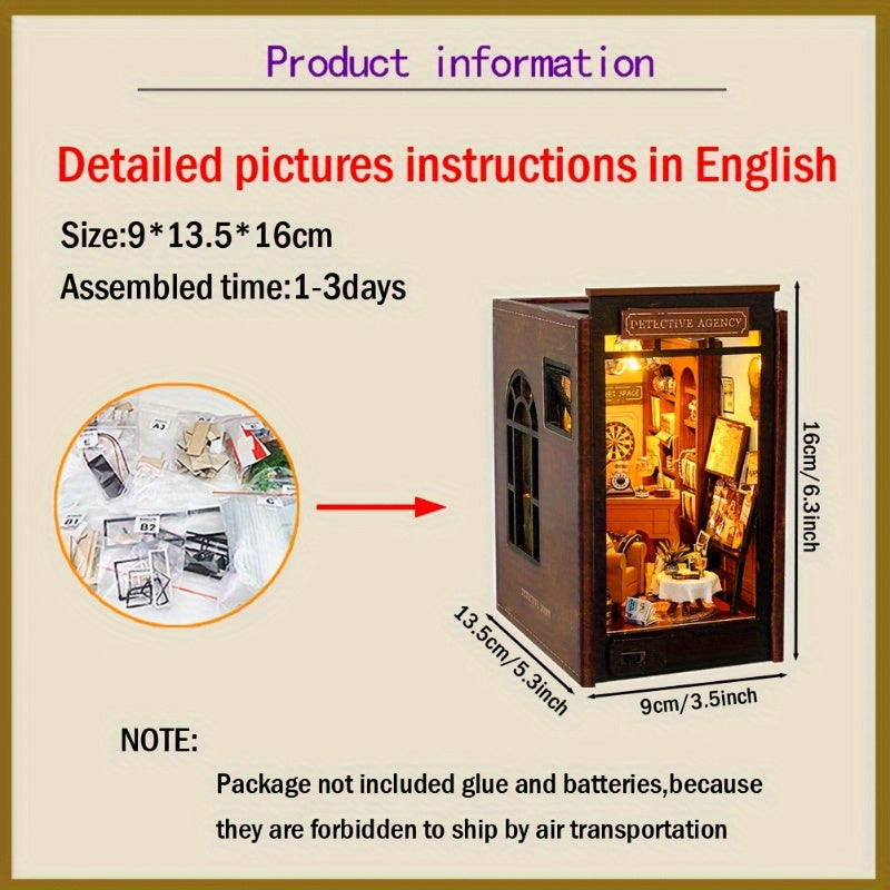Bookshelf Dollhouse Kit 3D Puzzle Model Building DIY Craft Set