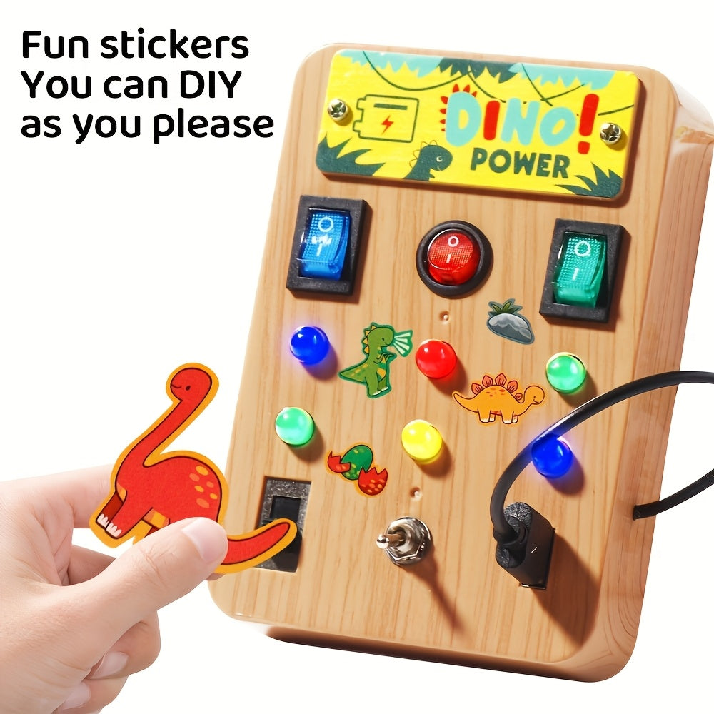 Wooden Dinosaur Chessboard Toy with Music