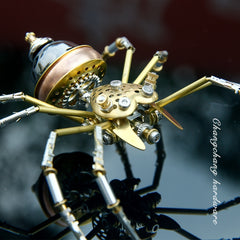 Steampunk Mechanical Puzzle Insect Jumping Spider Metal Assembly Crafts
