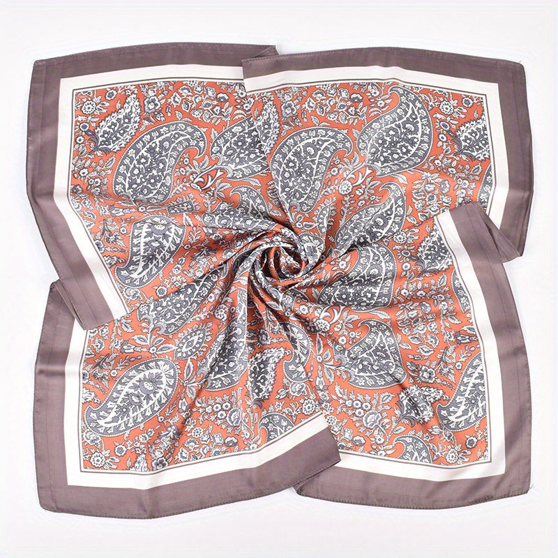 Classic Paisley Print Bandana Vintage Square Scarf Woman Necke...