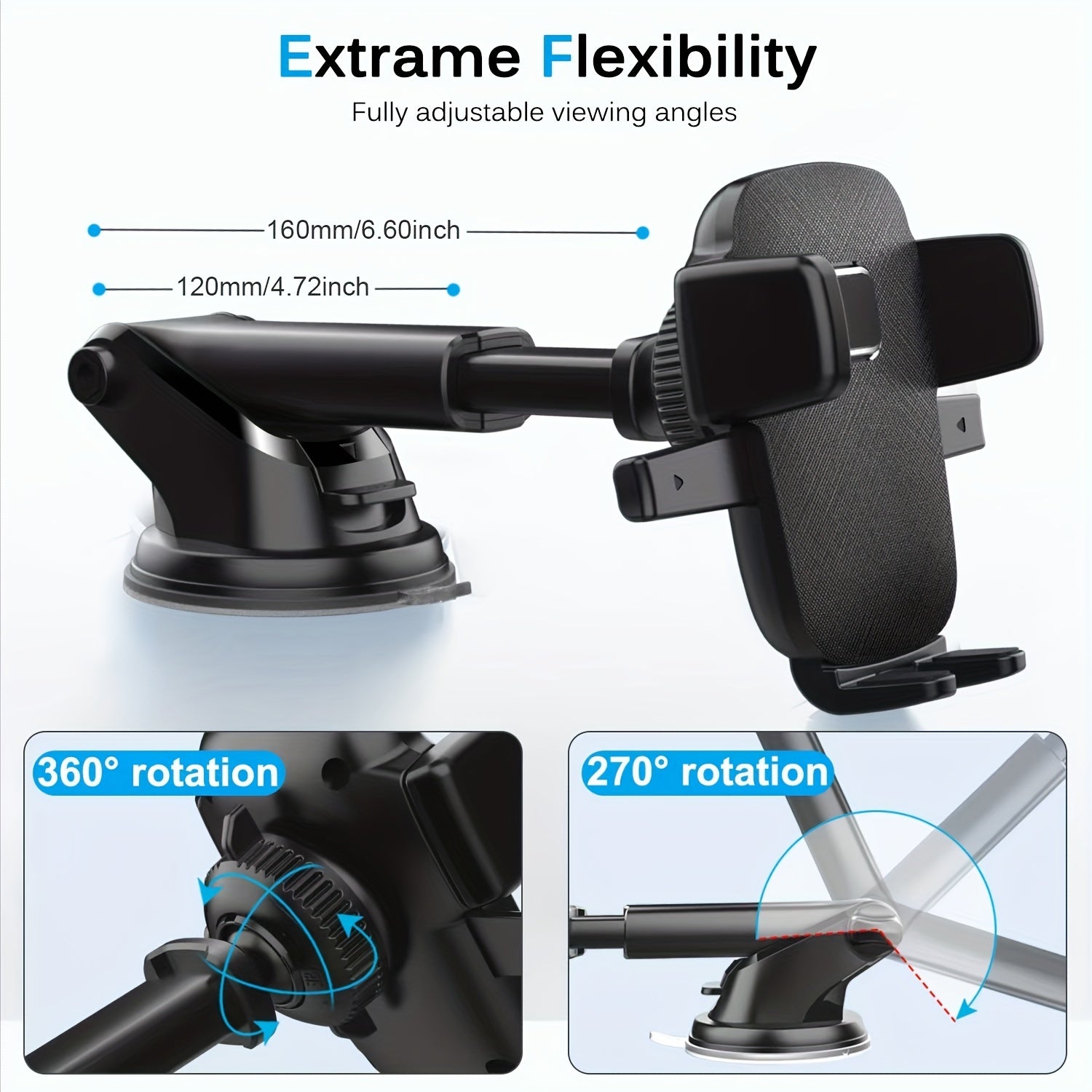 Universal Car Phone Holder Stable Cradle for Dashboard Windscreen