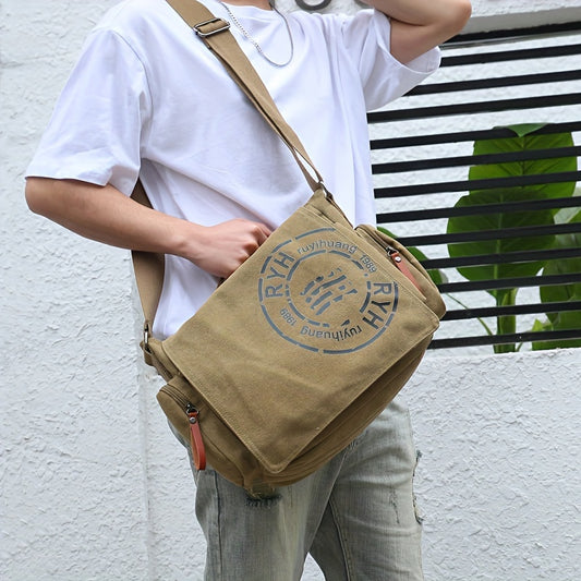 Canvas Sling Bag with Tablet Compartment