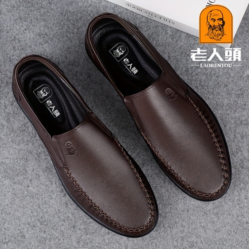 Men's Stitch Detail Loafer Shoes Lightweight Slip On Shoes