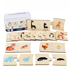 Wooden Shape & Animal Matching Puzzle Toy for Preschool Cognitive Development