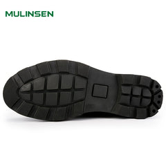 Men's Lace up Boots With Side Zipper Work Shoes