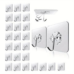 Transparent Sticky Hooks Wall Mounted Non-punching Utility Hanger