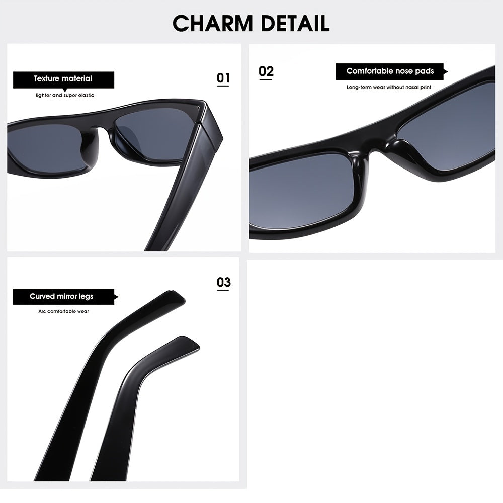Small Frame Shield Glasses Vintage Y2K Gradient Shades Glasses