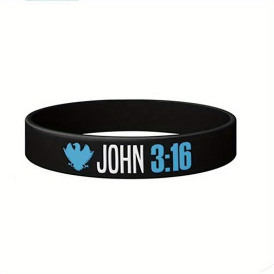 Bible Scripture Silicone Bracelet, Waterproof Rubber Wristband