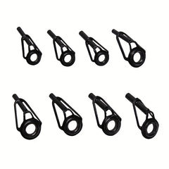8pcs Ceramic High Carbon Steel Top Ring Guide Eye Set for Lure Rod