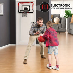 Kids' Electronic Scoreboard Basketball Stand Set with 2 Balls
