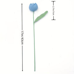 1pc Wool Crochet Flower Knitting Tulip Gift Handicrafts Home Decor