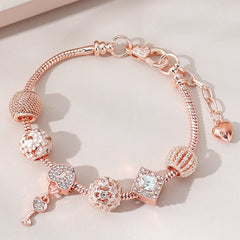 Beaded Charm Bracelet with Flower & Star Pattern