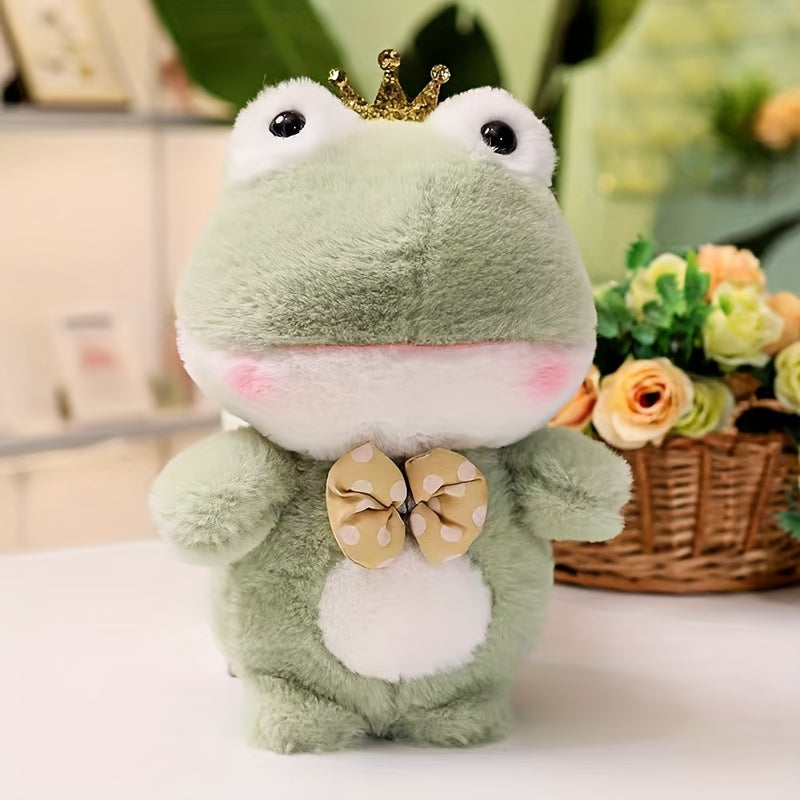 2pcs Plush Elephant Frog Duckling Piglet Toys Crown Bow Accents