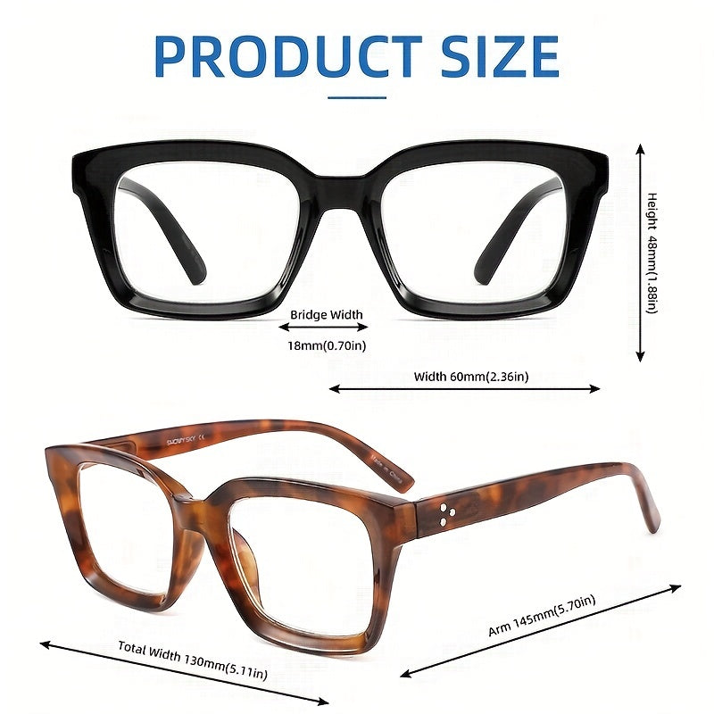 Retro Anti Light Reading Glasses With Felt Pouch