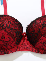 Lace Push Up Bra Comfy & Colorblock Women's Lingerie