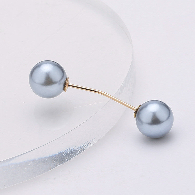 Faux Pearl Collar Clip Pin Women Clothes Brooch