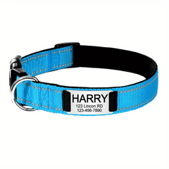 Reflective Dog Collars with Engraved Name Plate