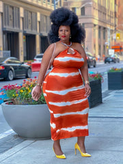  Tie Dye Bodycon Midi Cami Dress