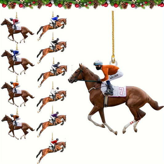 Creative Rider Acrylic Flat Decoration Pendant for Christmas Tree, Set of 5 or 6