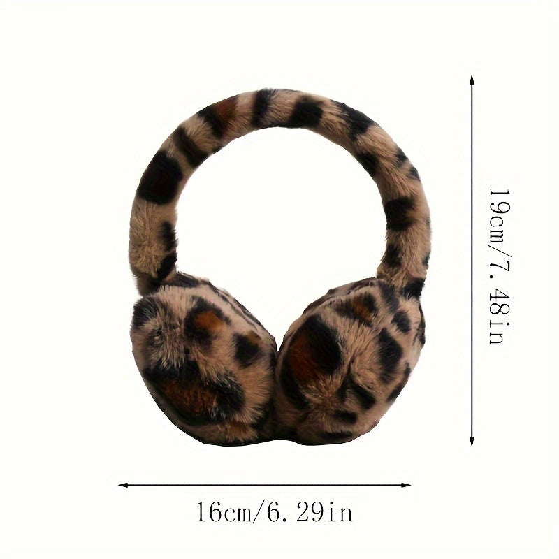 Leopard Print Ear Warmer Windproof Winter Hand Wash Holiday Theme