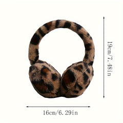 Leopard Print Ear Warmer Windproof Winter Hand Wash Holiday Theme