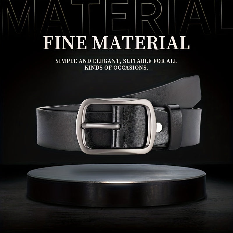 Men's PU Leather Belt Unisex Plain Decorative Accessories for Pants Jeans