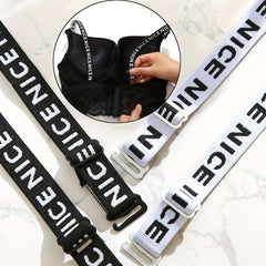 2 Pairs Letter Print Shoulder Straps Non-slip Underwear Straps