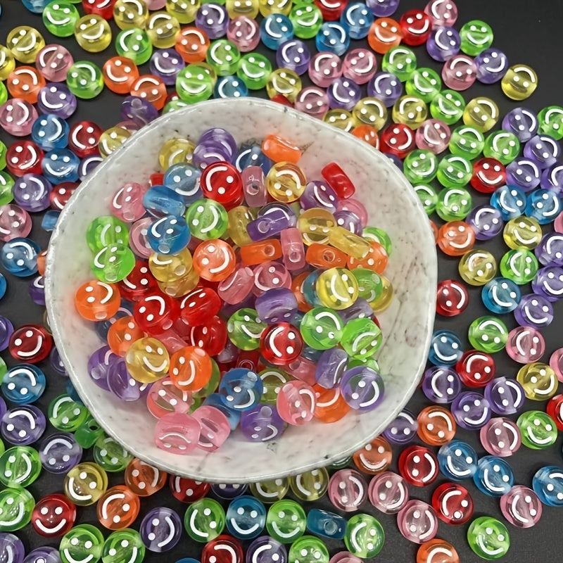 100pcs Colored Round Face Beads Set for Jewelry Making