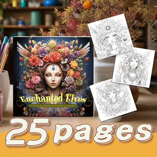 Enchanting Flower Fairy Tale Coloring Book - 25 Unique Pages