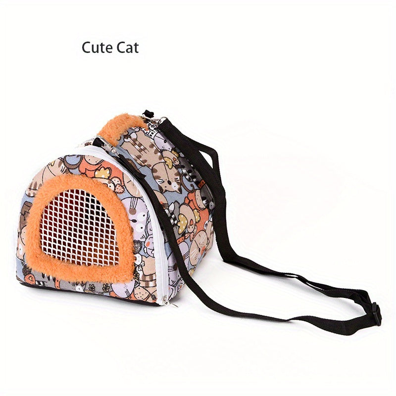 Cartoon Graphic Pet Outing Carrier Bag For Small Pets