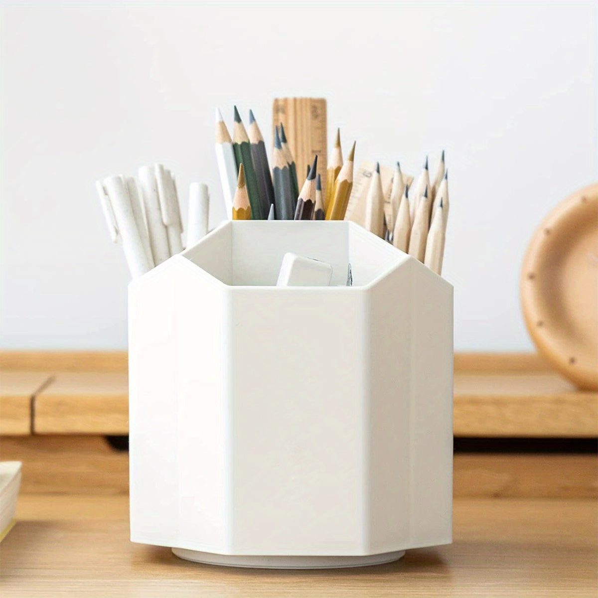 360 Rotating Makeup Brush Organizer Desktop Storage Box