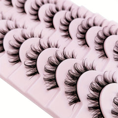 10 Pairs Cosplay False Eyelashes D Curl Natural Look Anime Makeup