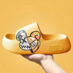 Men's Anime Print Non Slip Platform Slides Comfortable Cloud Slides