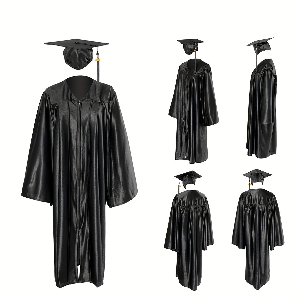 Unisex Adult Graduation Cap and Gown Tassel Charm Package
