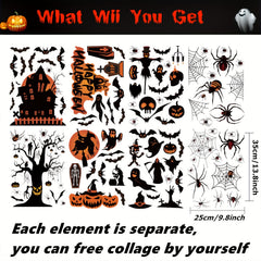 8pcs Halloween Window Clings Decals for Glass Window Decorations