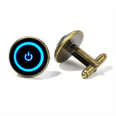 Crystal Glass Copper Cufflinks for Men