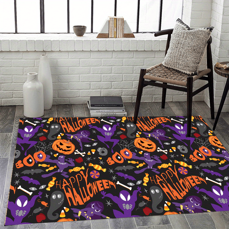 Halloween Pumpkin Print Rug for Living Room Floor